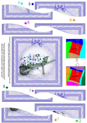 Flower Filled Wheelbarrow Wavy Spiral Side Stacker