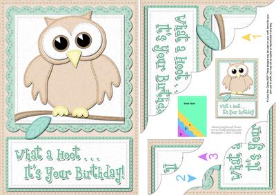 A5 What a Hoot Owl Birthday Scallop Corner Side Stacker