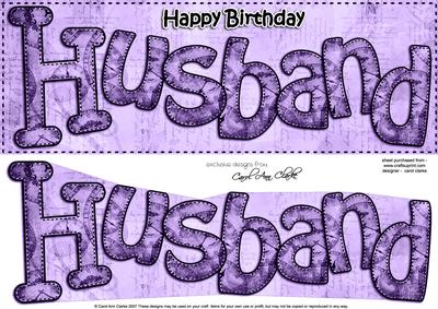 Large Dl Birthday Husband Clocks 3D Decoupage