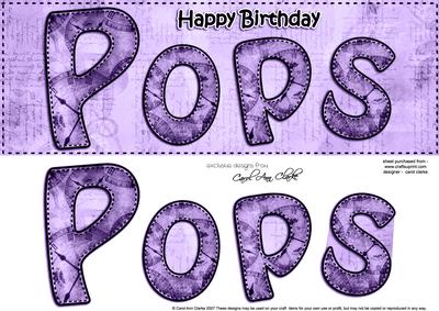 Large Dl Birthday Pops Clocks 3D Decoupage