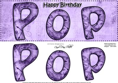 Large Dl Birthday Pop Clocks 3D Decoupage