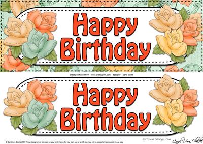 Large Dl Birthday Roses Card & 3D Decoupage