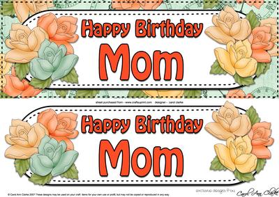Large Dl Birthday Mom Roses Card & 3D Decoupage