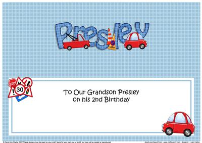 2nd Birthday Presley Cars Large Dl Matching Large Dl Insert