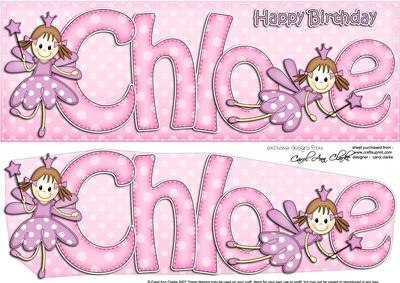 Large Dl Birthday Chloe Fairy Quick Card N 3D Decoupage
