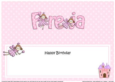 Birthday Freja Fairy Matching Large Dl Insert