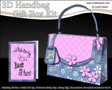 3D Denim & Daisies Handbag Treat or Favour Box Kit