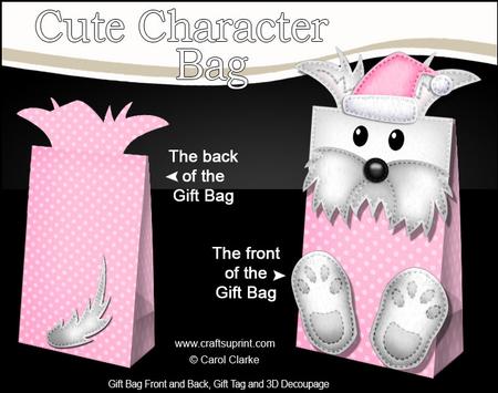 3D Maisie Scottie Dog Cute Xmas Character Gift Bag Mini Kit