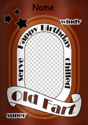 Old Fart Beer Can Birthday Photo Upload Card