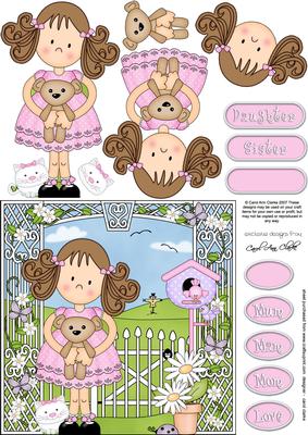 Girlz Zoe's Teddy Quick Card with 3D Decoupage