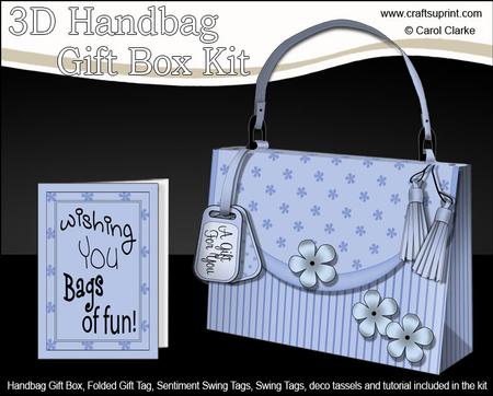 3D Pretty Pastel Handbag Treat or Favour Box Kit