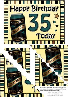 5x7 35th Birthday Beer Scallop Corner