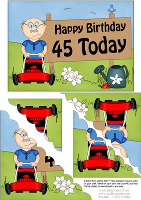 5x7 45th Birthday Gardening Bert Scallop Corner