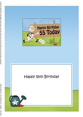 50th Birthday Football Bert 5x7 Insert