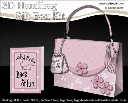 3D Pretty Pastel Flowers Handbag Treat or Favour Box Kit
