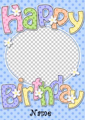 Birthday Dots & Flowers Photo Upload Card
