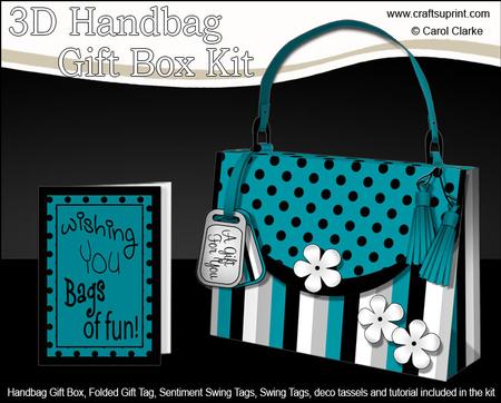 3D Dots & Stripes Handbag Treat or Favour Box Kit