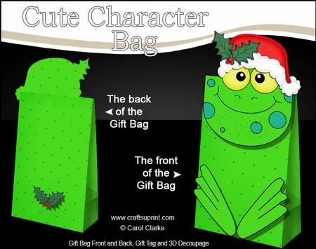 3D Freddy Frog Cute Xmas Character Gift Bag Mini Kit