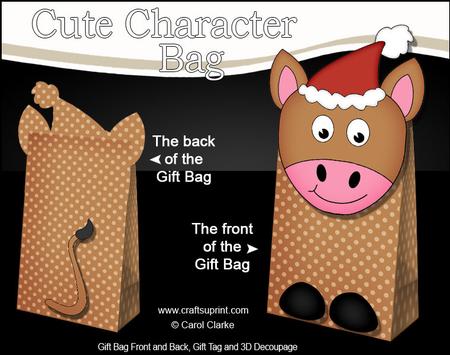 3D Gigi Horse Cute Xmas Character Gift Bag Mini Kit