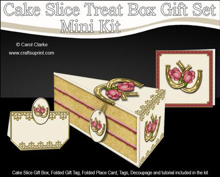 3D Wedding Cake Slice Treat Box Gift Set Mini Kit