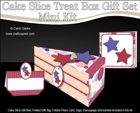 3D Stars Cake Slice Treat Box Gift Set Mini Kit