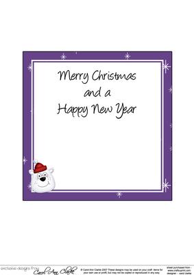 Xmas Ben Polar Bear 6x6 Fun Novelty Square Insert Panel