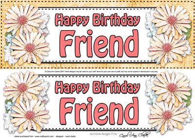 Large Dl Birthday Friend Daisies Floral 3D Decoupage