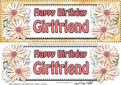 Large Dl Birthday Girlfriend Daisies Floral 3D Decoupage
