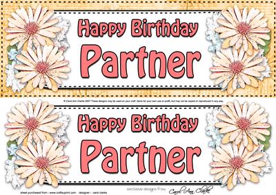Large Dl Birthday Partner Daisies Floral 3D Decoupage