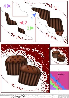 Chocolate Birthday Wavy Corner Side Stacker Topper