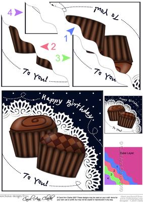 Chocolate Birthday Wavy Corner Side Stacker Topper