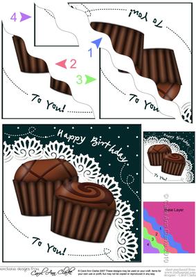 Chocolate Birthday Wavy Corner Side Stacker Topper