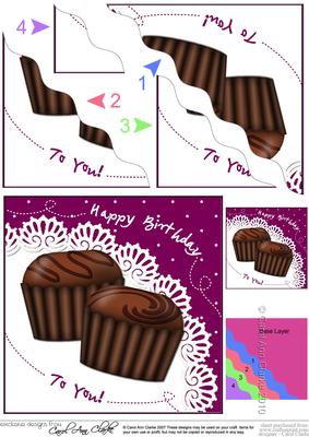 Chocolate Birthday Wavy Corner Side Stacker Topper