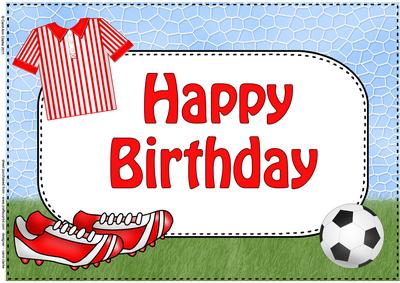 A4 Birthday Football Card Topper