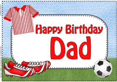 A4 Birthday Dad Football Card Topper