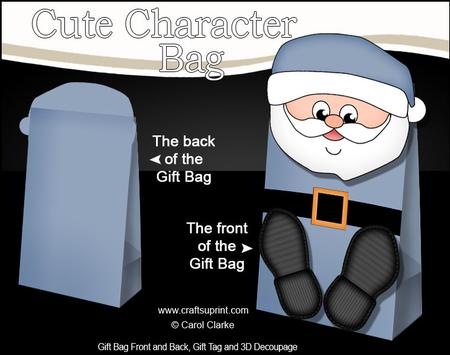3D Santa Xmas Character Gift Bag Mini Kit