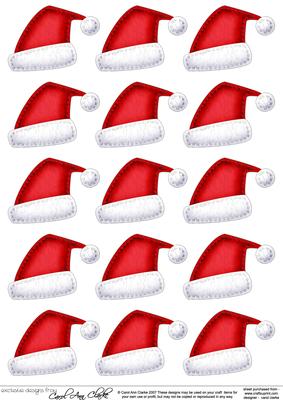 Cute Christmas Hats 3D Decoupage Sheet