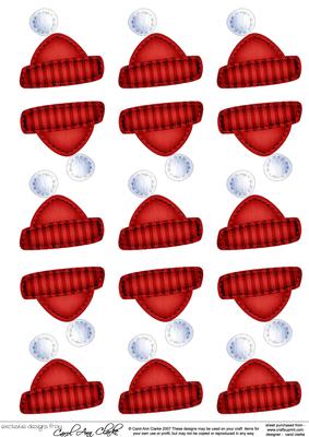 Cute Christmas Hats 3D Decoupage Sheet