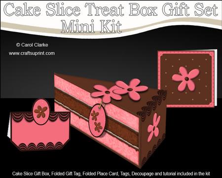 3D Chocolate Floral Cake Slice Treat Box Gift Set Mini Kit