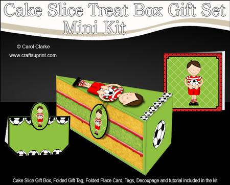 3D Boyz Football Cake Slice Treat Box Gift Set Mini Kit
