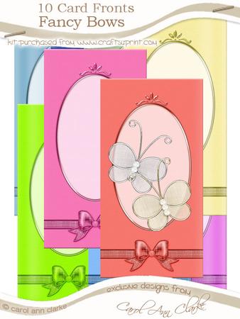 Festive Dl Fancy Bows Card Fronts Kit
