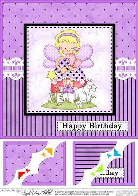 8 x 8 Girlz Fiz Fairy Birthday Scalloped Corner Topper