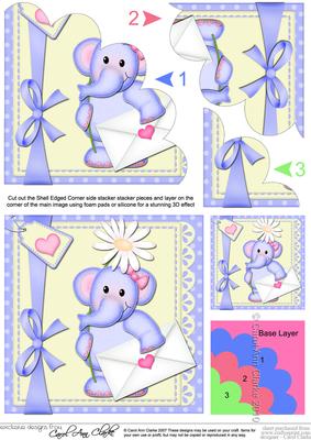 Lola Elephant's Love Letter Shell Edged Corner Stacker