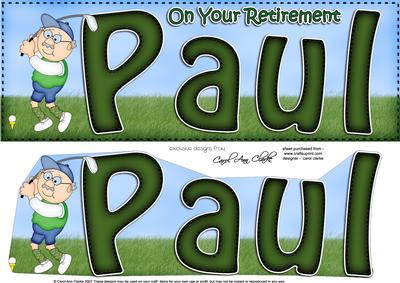 Large Dl Retirement Paul Golf Quick Card 3D Decoupage
