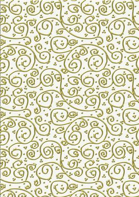 'gold Metallic Swirls' Backing Paper - Shades of White