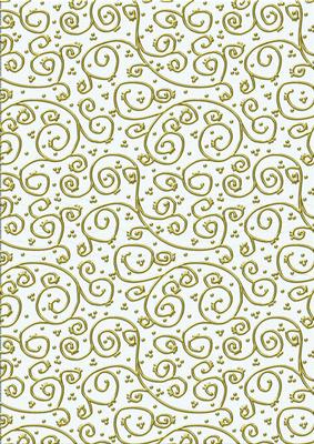 'gold Metallic Swirls' Backing Paper - Shades of White