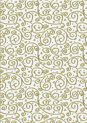 'gold Metallic Swirls' Backing Paper - Shades of White
