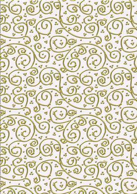 'gold Metallic Swirls' Backing Paper - Shades of White