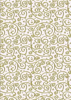 'gold Metallic Swirls' Backing Paper - Shades of White