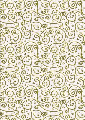 'gold Metallic Swirls' Backing Paper - Shades of White
